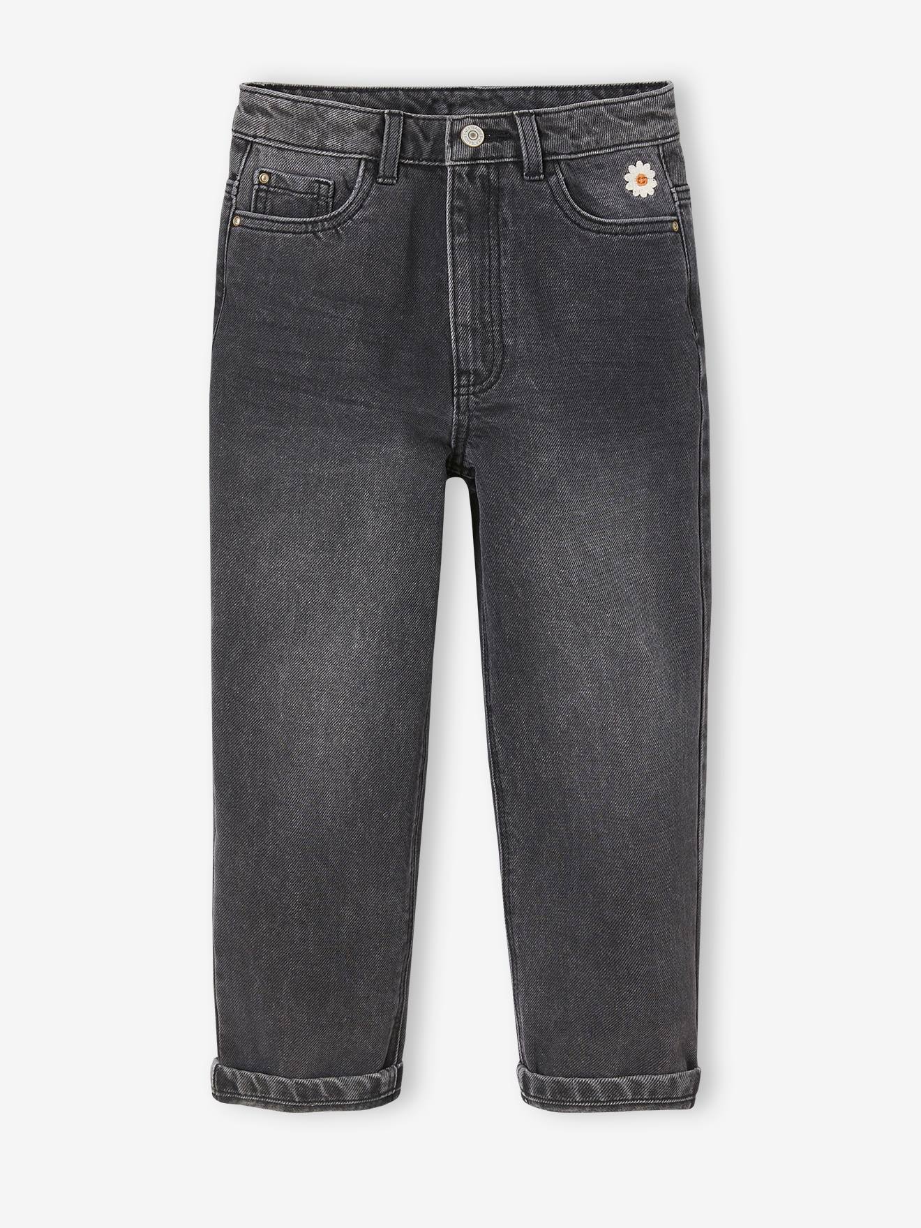 Vertbaudet Mädchen Boyfriend-Jeans - grauer denim