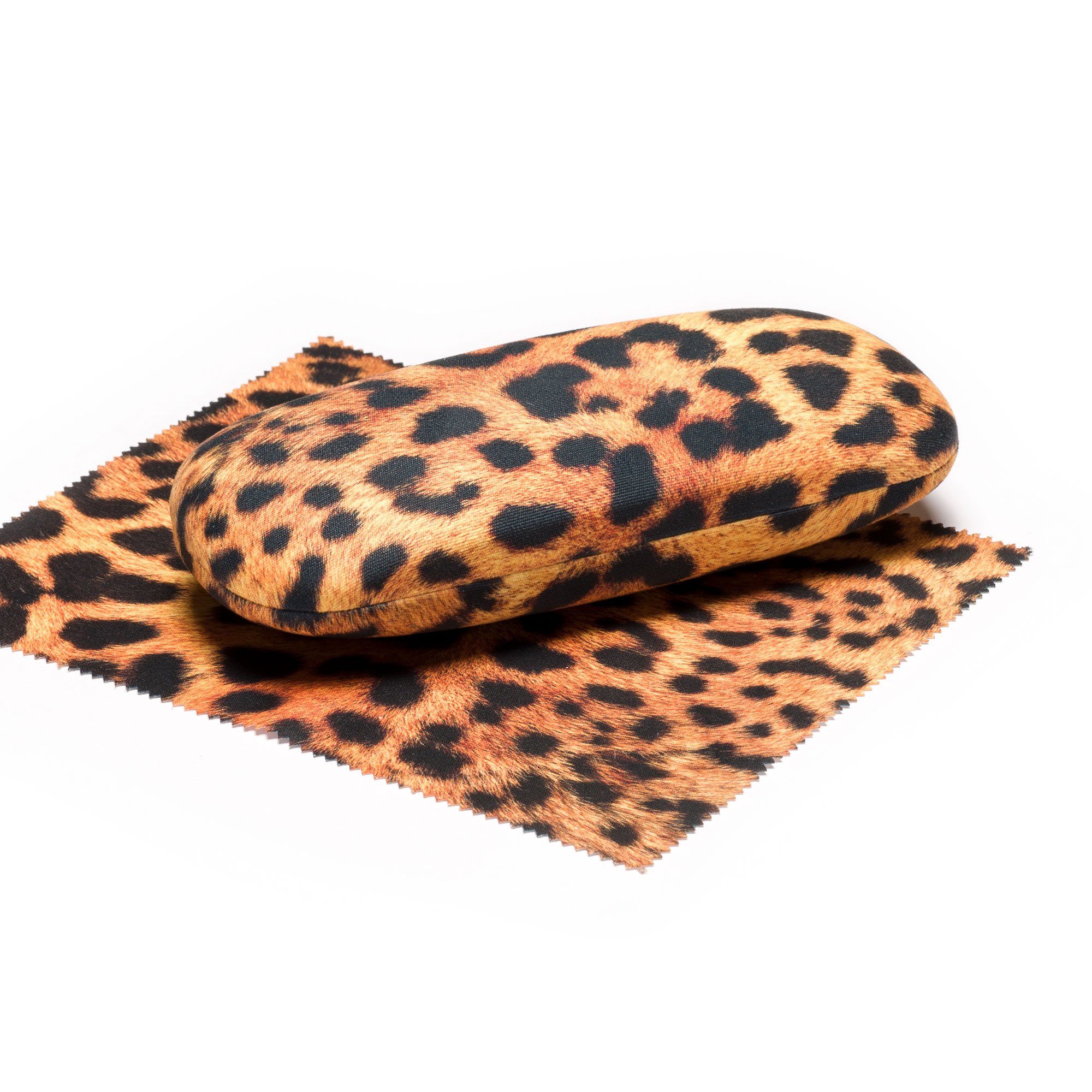FEFI Brillenetui Animal Print: LEO - Hardcase, mit passendem Mikrofasertuch