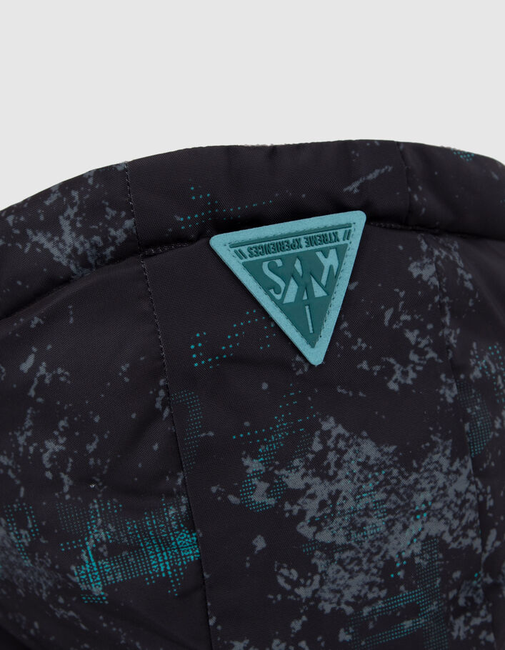 Parka noire à imprimé graphique garçon