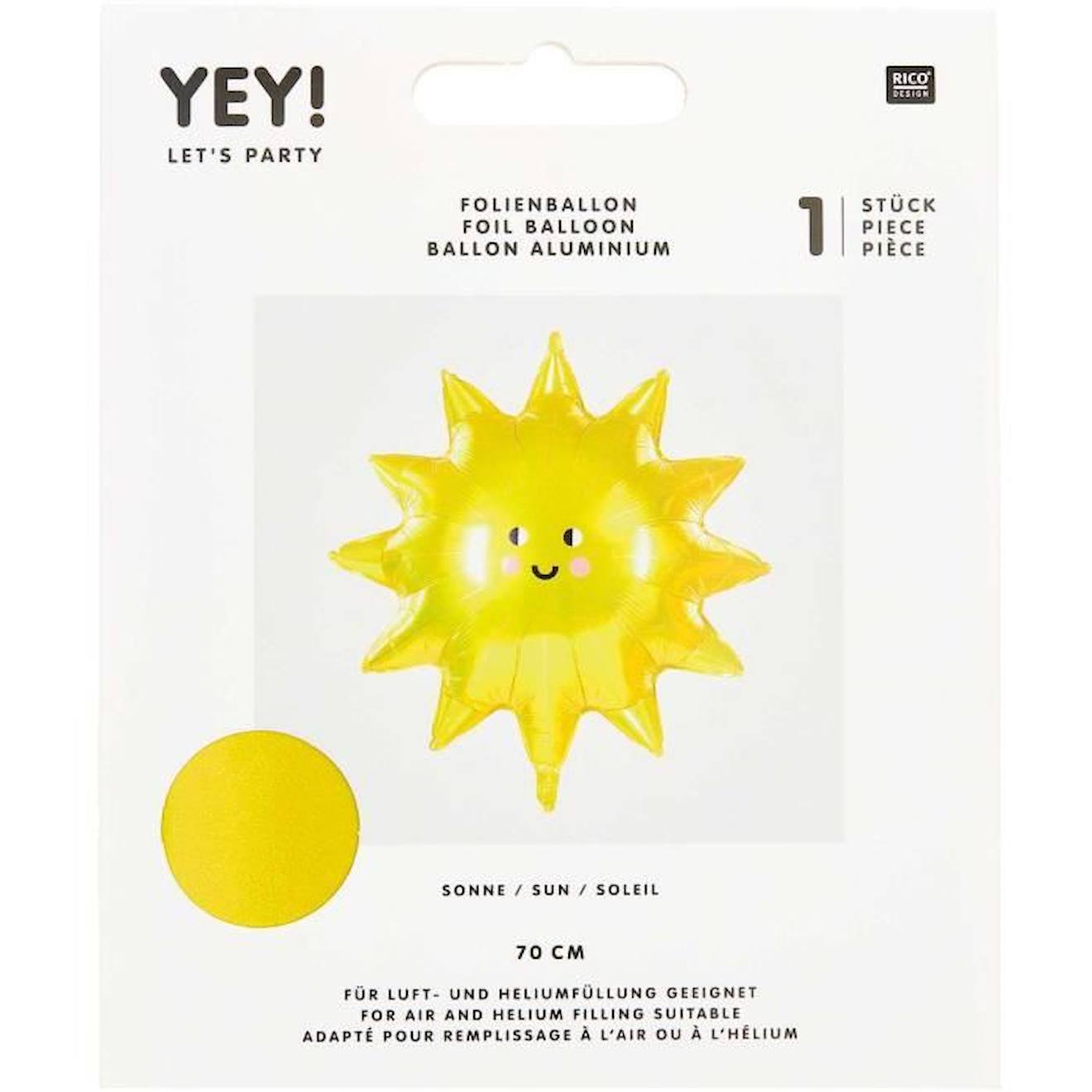 Ballon aluminium soleil blanc