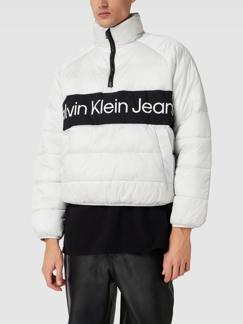 Parka mit Label-Print Modell 'INSTITUTIONAL' in offwhite
