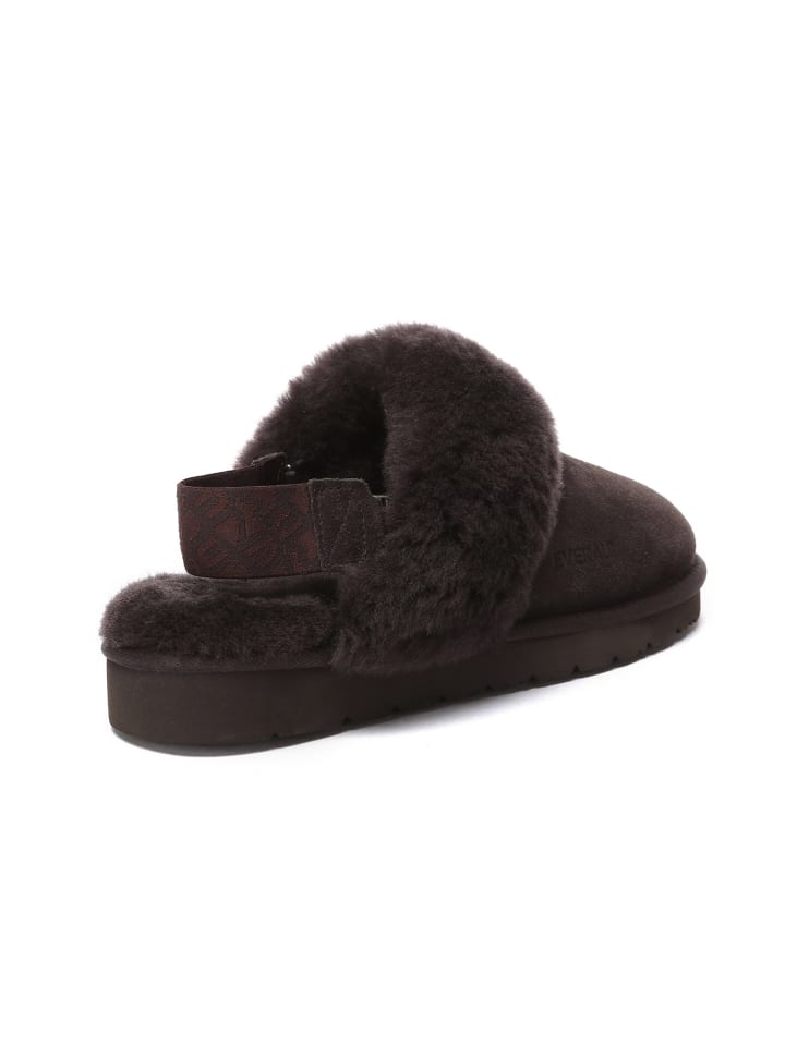 EVERAU Australia Abnehmbare Riemen Slingback Hausschuhe Pelican in Schokolade günstig kaufen