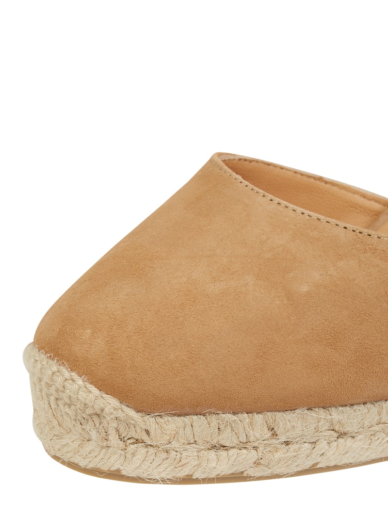 Wedges aus Leder Modell 'Carina' in camel