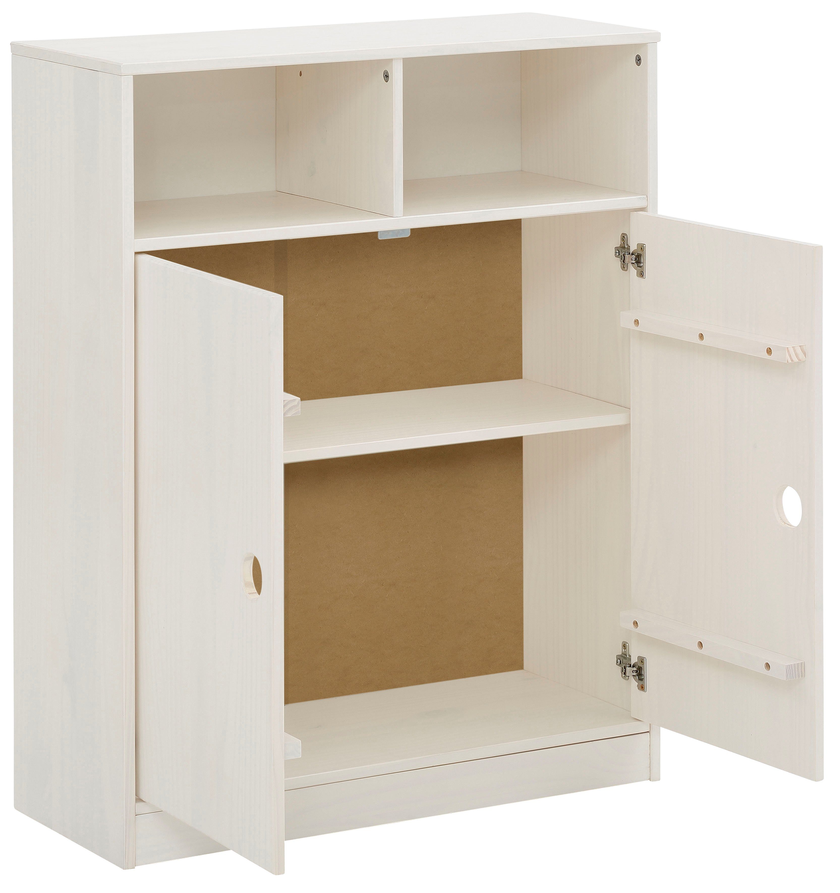 Lüttenhütt Drehtürenschrank Alpi Stauraumschrank, Kiefernholz, verschiedenen Farbvarianten, Höhe 95 cm