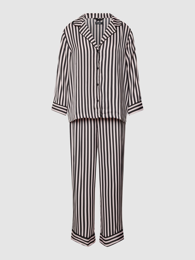 Pyjama mit Reverskragen in schwarz