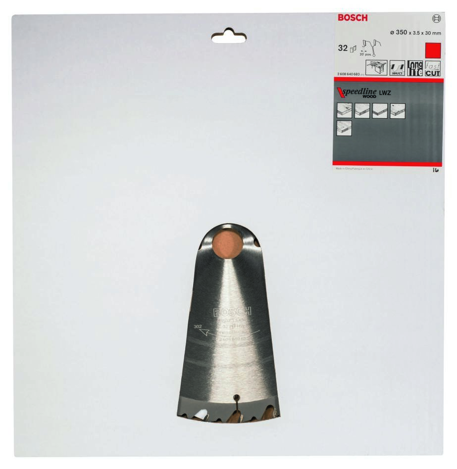 Bosch Blue Accessories 2608640683 Rundsavklinge 350 x 30 x 32T Speedline Wood