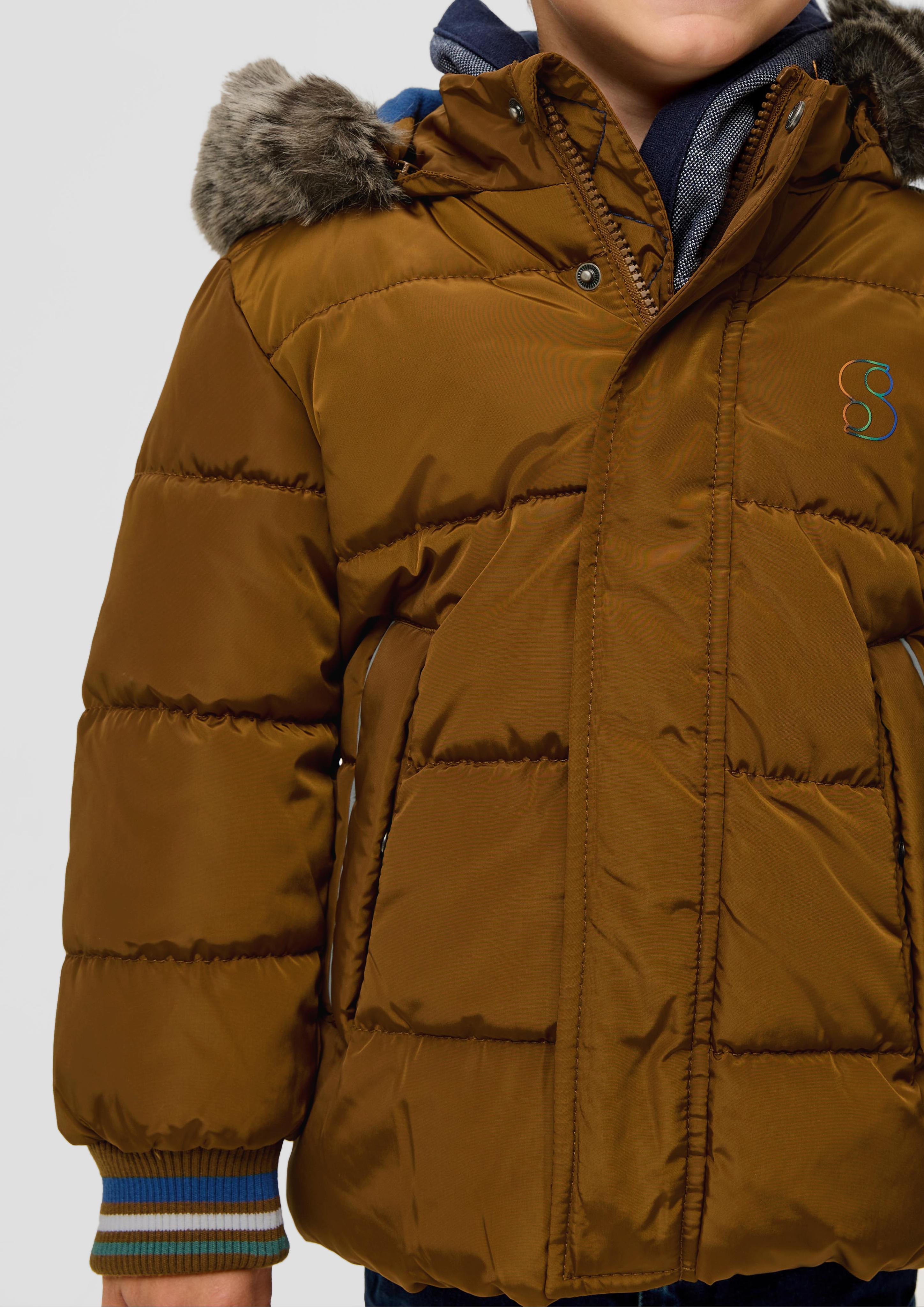 Steppjacke mit abnehmbarem Kunstfell  2132278-8743