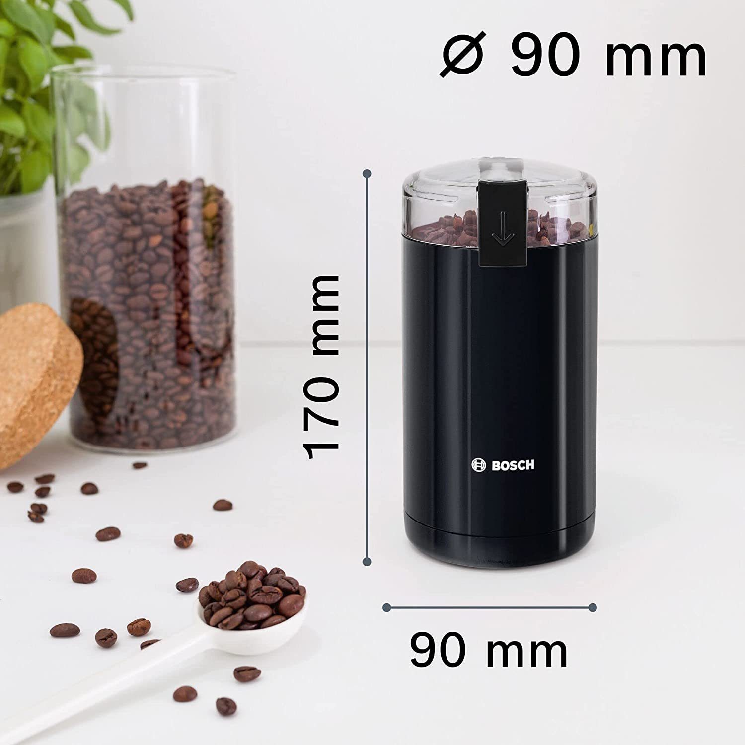 BOSCH Kaffeemühle Hausgeräte TSM6A013B 180W 220-240V Kaffeemühle, Schwarz