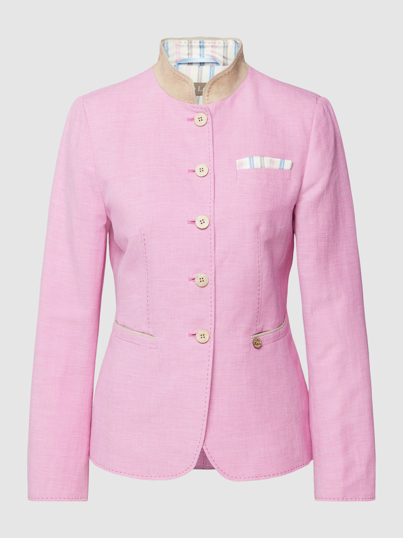 Blazer mit Stehkragen in rosé
