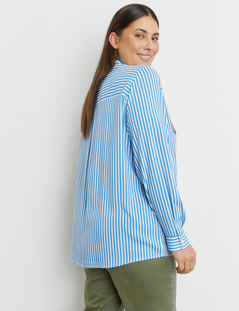 Gestreifte Bluse mit Pailletten-Dekor