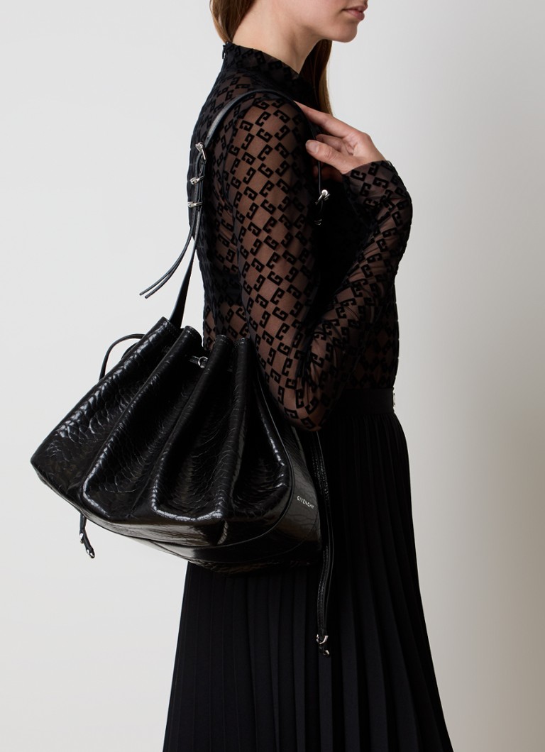 Geantă de umăr Givenchy de mărime medie, din piele de miel, în culoarea dovleacului