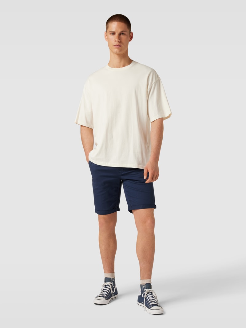 Bermudas mit fixierten Beinumschlägen Modell 'JOGG' in marineblau