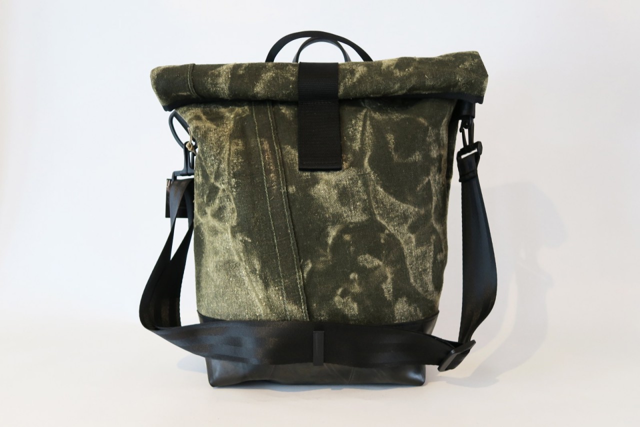 LEONCA Handtaschen khaki Fahrradtasche Zeltleinen Oliv dunkel