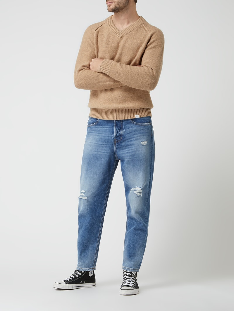 Pullover aus Wollmischung in taupe