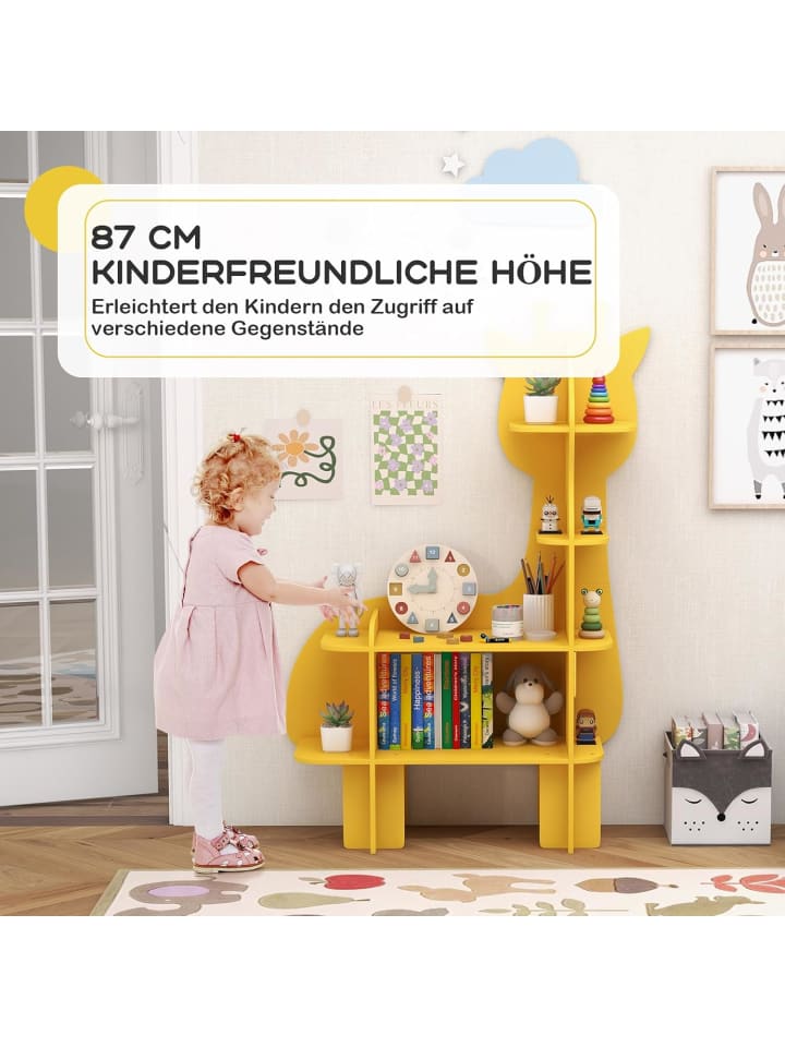 COSTWAY Kinderregal 4 Ebenen in Gelb günstig kaufen onesize