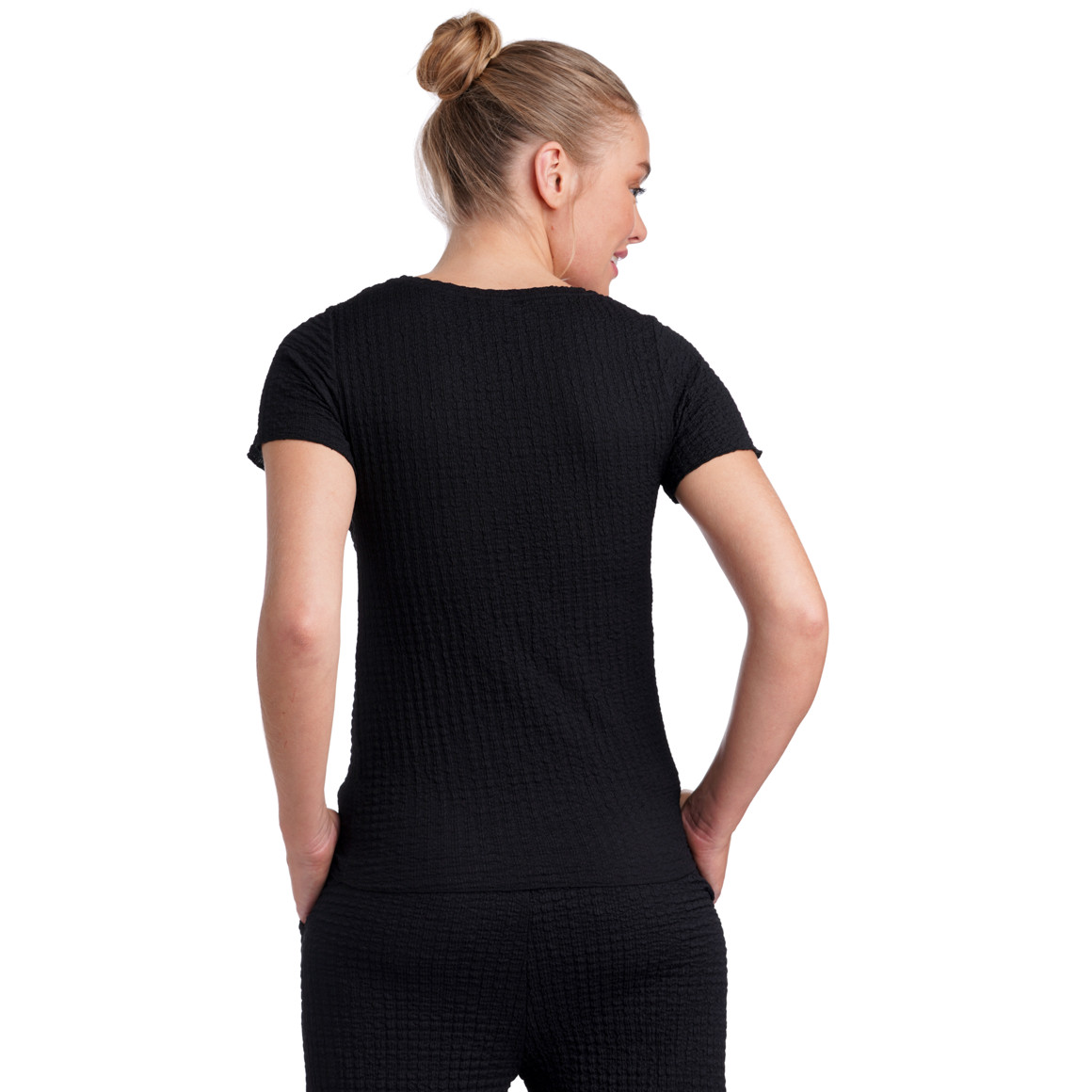 Damen T-Shirt mit gekreppter Struktur