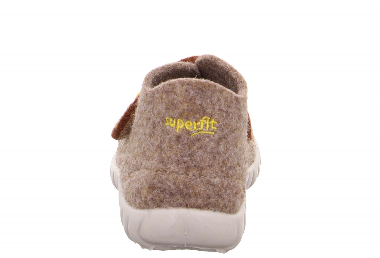 HAPPY - Beige Hausschuh mit Klettverschluss