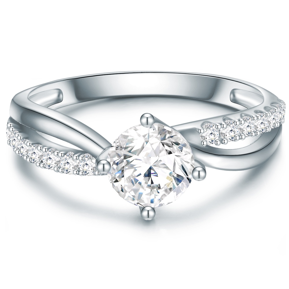 Trilani Bague en argent Argent sterling Oxyde de zirconium (CZ) en Argent Bague
