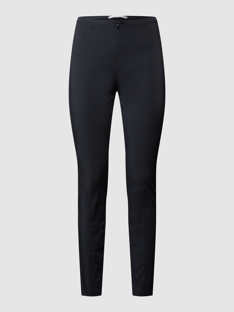 Stretchhose mit Reißverschluss in schwarz