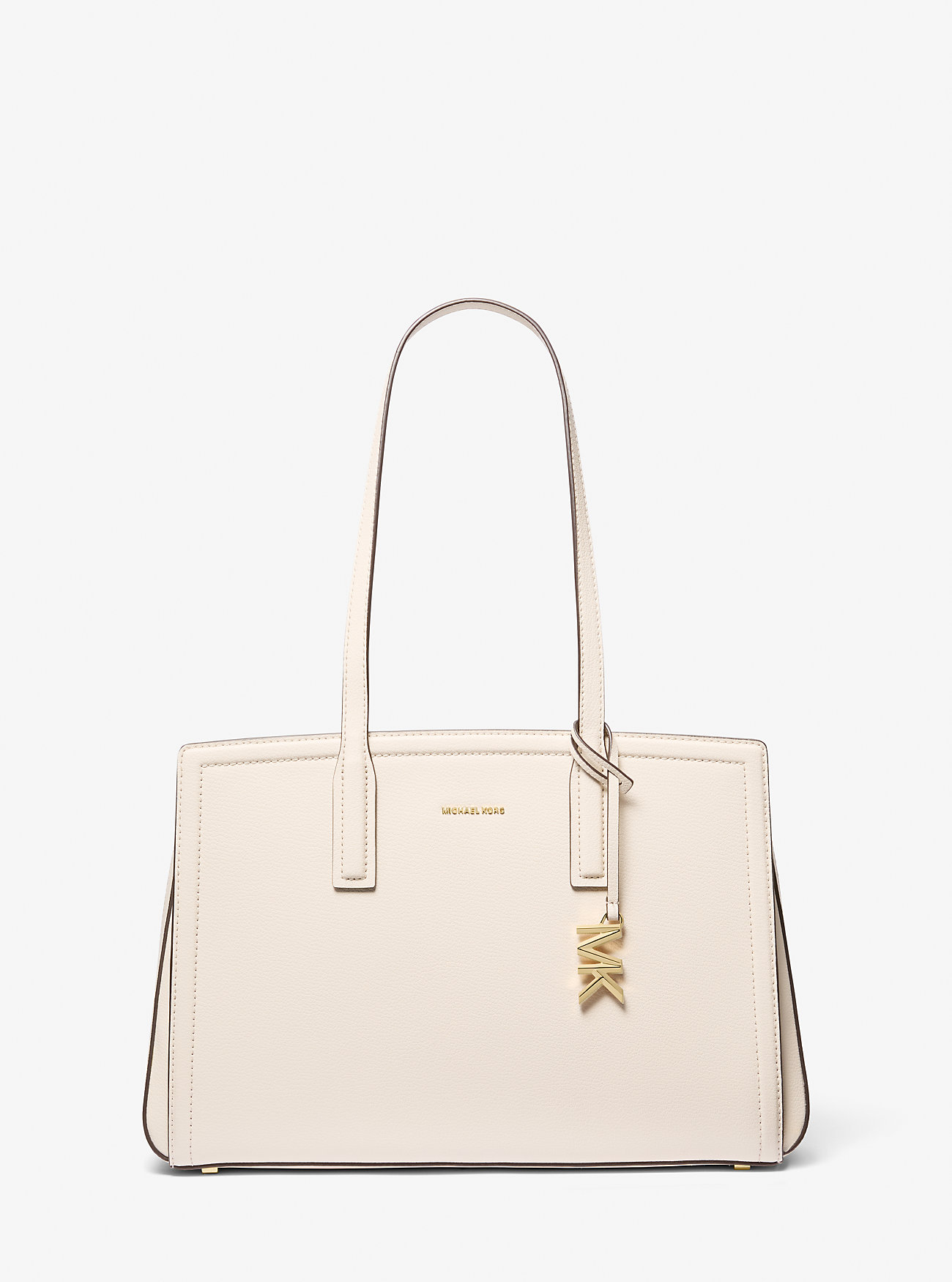 Laila Medium Leather Tote Bag - LT CREAM