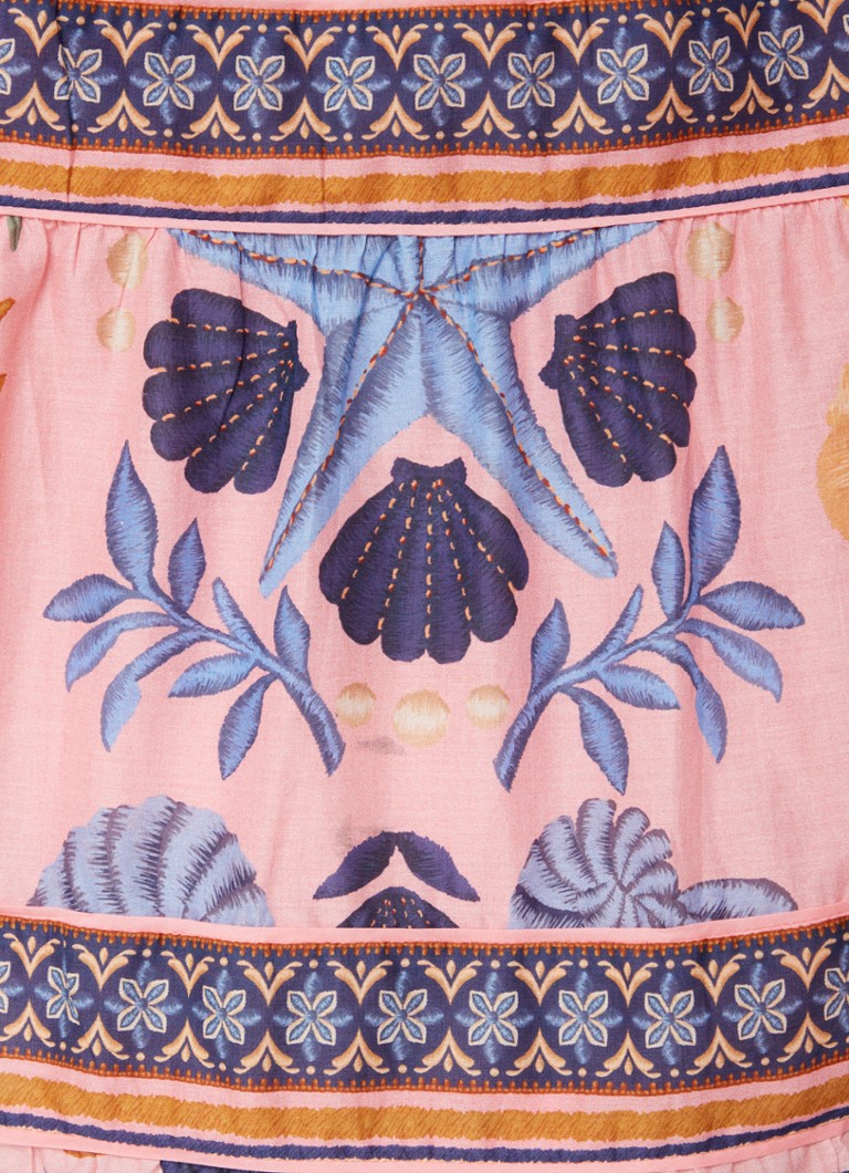 Vestido midi estampado Farm Rio con espalda descubierta
