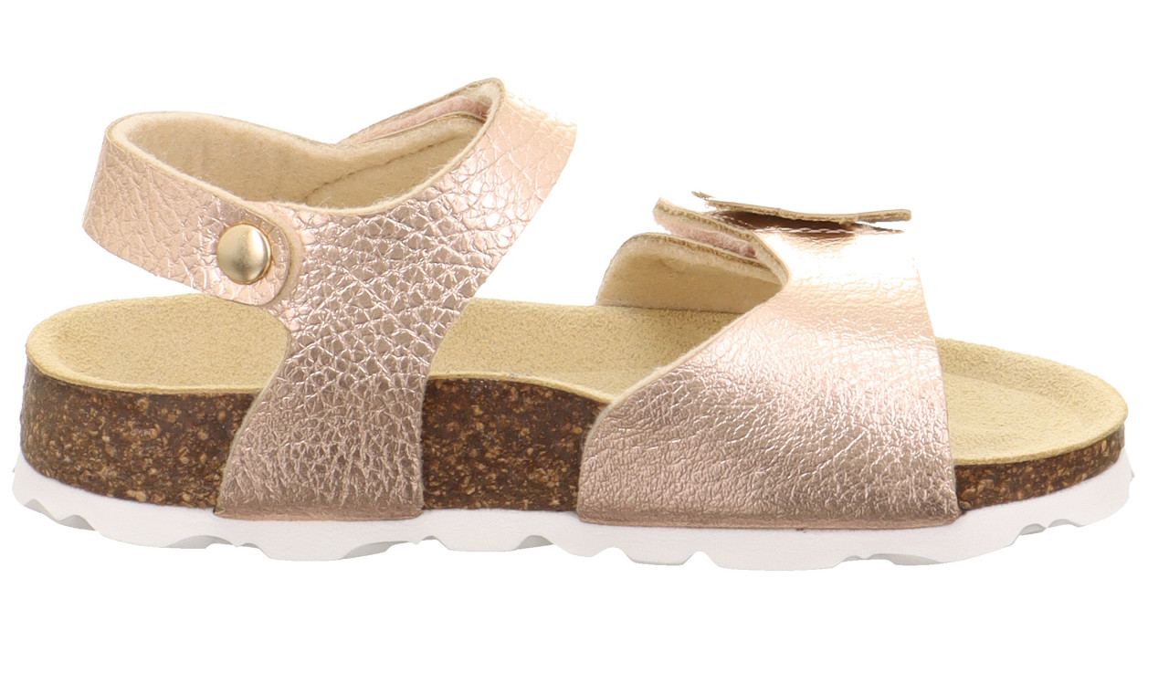 FUSSBETTPANTOFFEL - BronzeSandale mit Klettverschluss