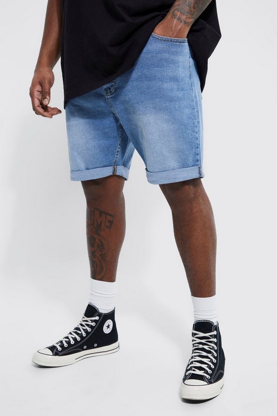 Plus Skinny Stretch Jeansshorts