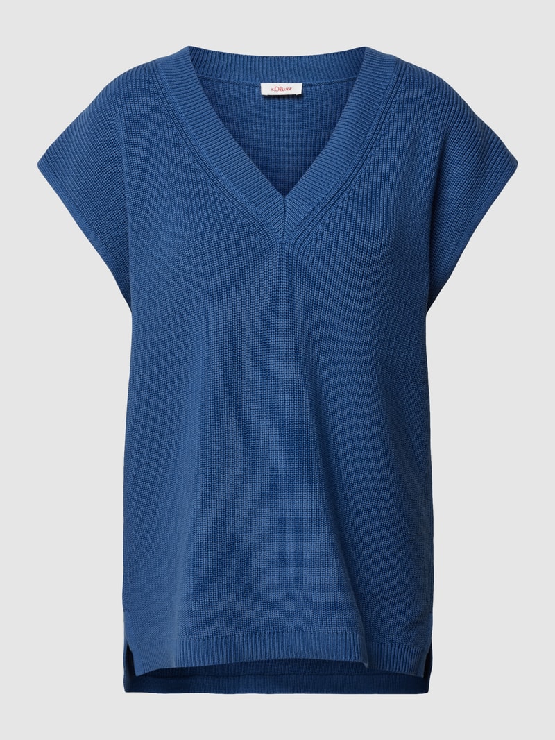 Strickpullover mit V-Ausschnitt in jeans