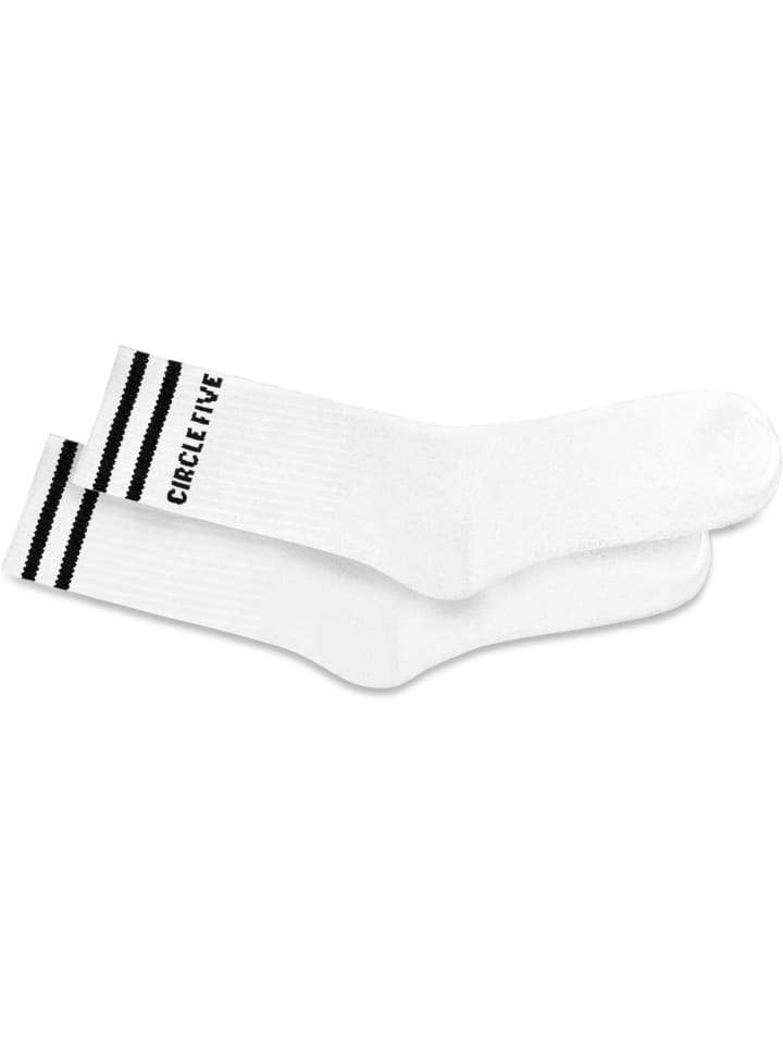 Circle Five 8 Paar Tennissocken in Weiß/Schwarz günstig kaufen