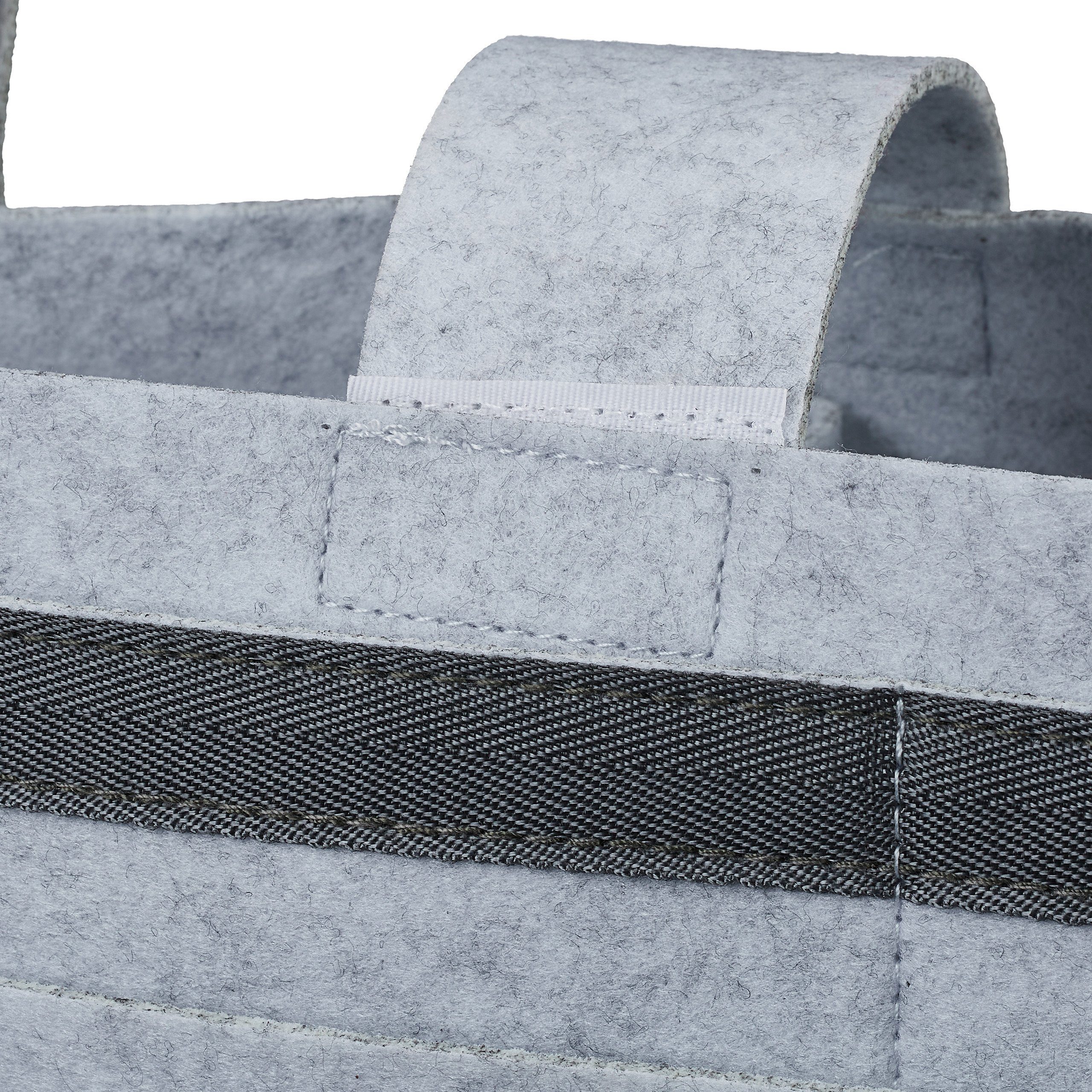 relaxdays Betttasche Betttasche für Hochbett aus Filz, hellgrau