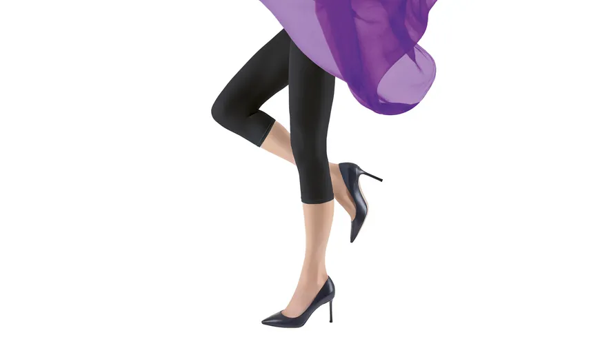 MOVE UP Damen Capri Leggings 60 DEN schwarz