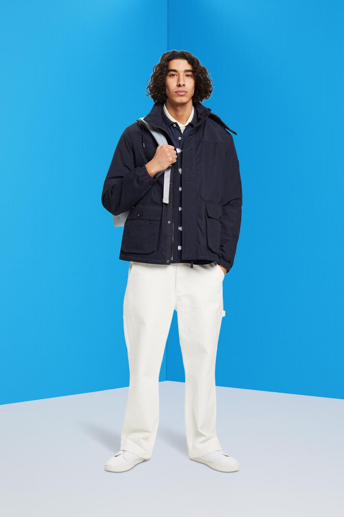 Utility-Jacke mit abnehmbarer Kapuze