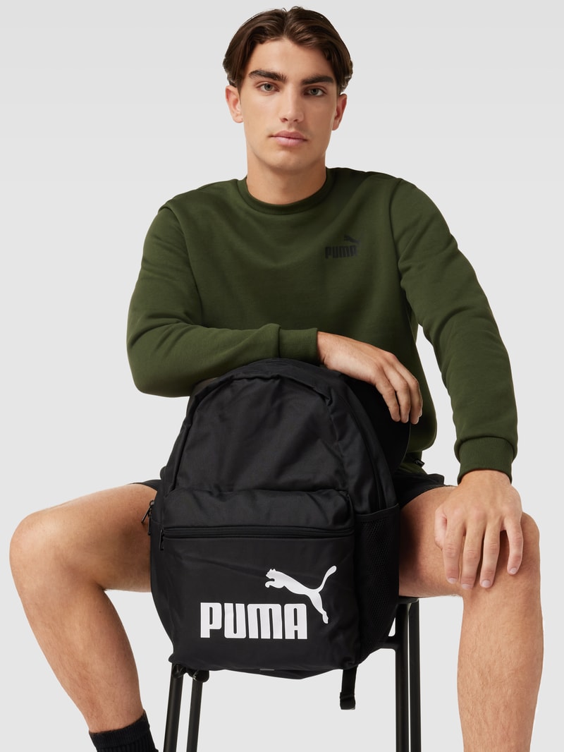 Rucksack mit Label-Details Modell 'Phase' in schwarz