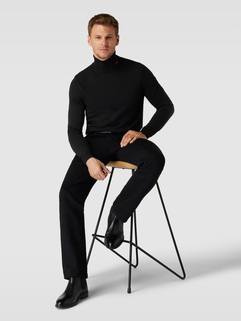 Strickpullover mit Rollkragen Modell 'San Thomas' in schwarz