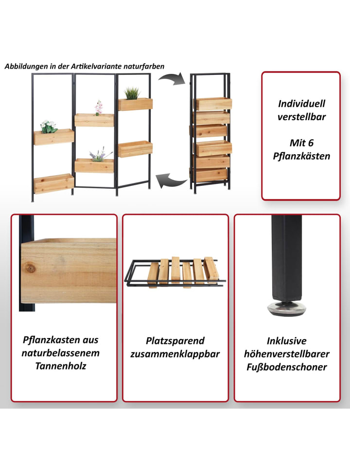 MCW Raumteiler mit Pflanzkasten L32, Gestell schwarz, naturfarben günstig kaufen onesize