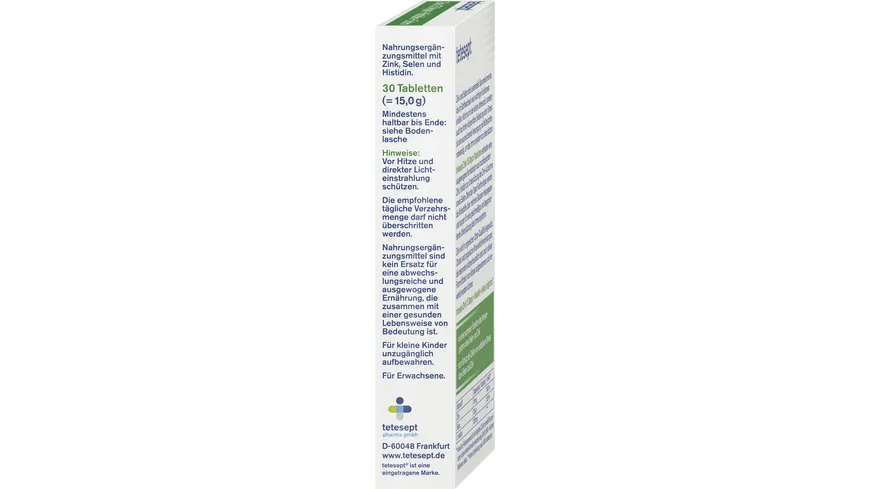 tetesept Zink 15 Depot + Histidin + Selen
