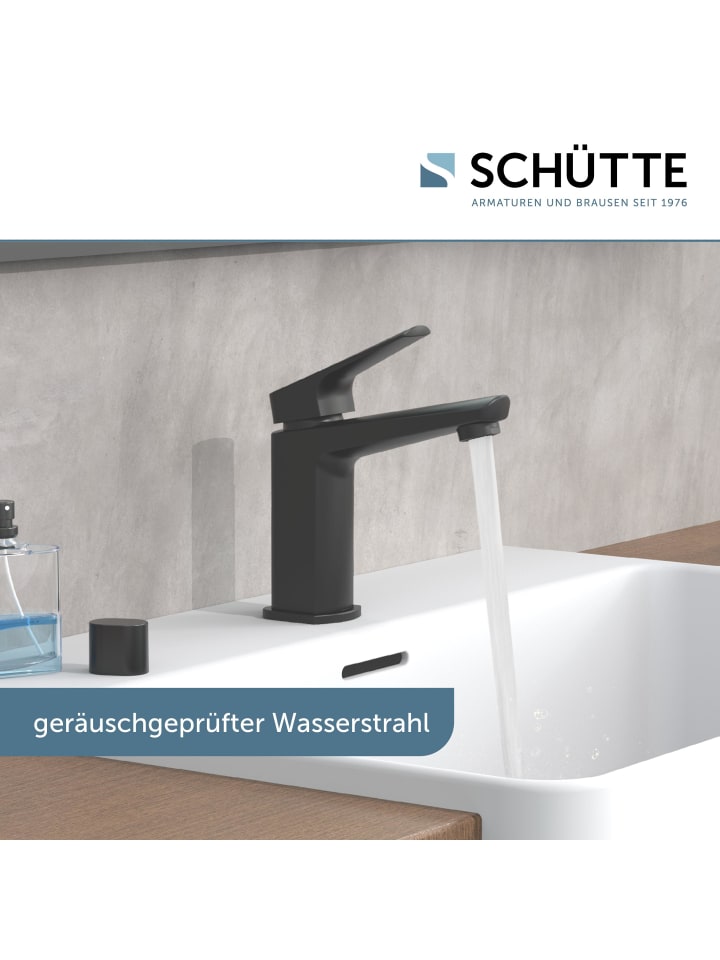 Schütte Waschtischarmatur RAVEN in Schwarz matt mit Pop Up - (L) 16 x (B) 5 x (H) 16 cm günstig kaufen onesize