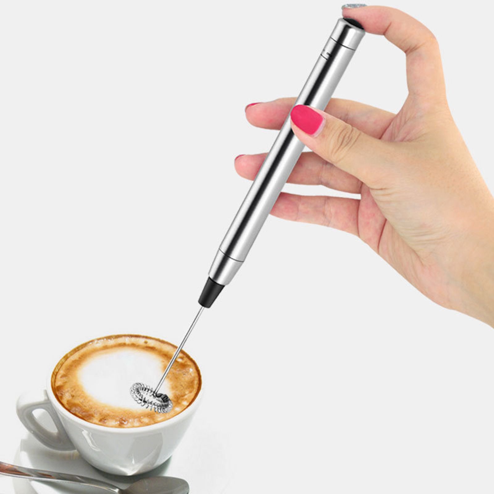 farfi Milchaufschäumer Milchaufschäumer Eierschläger Handmixer aus Edelstahl,Stab