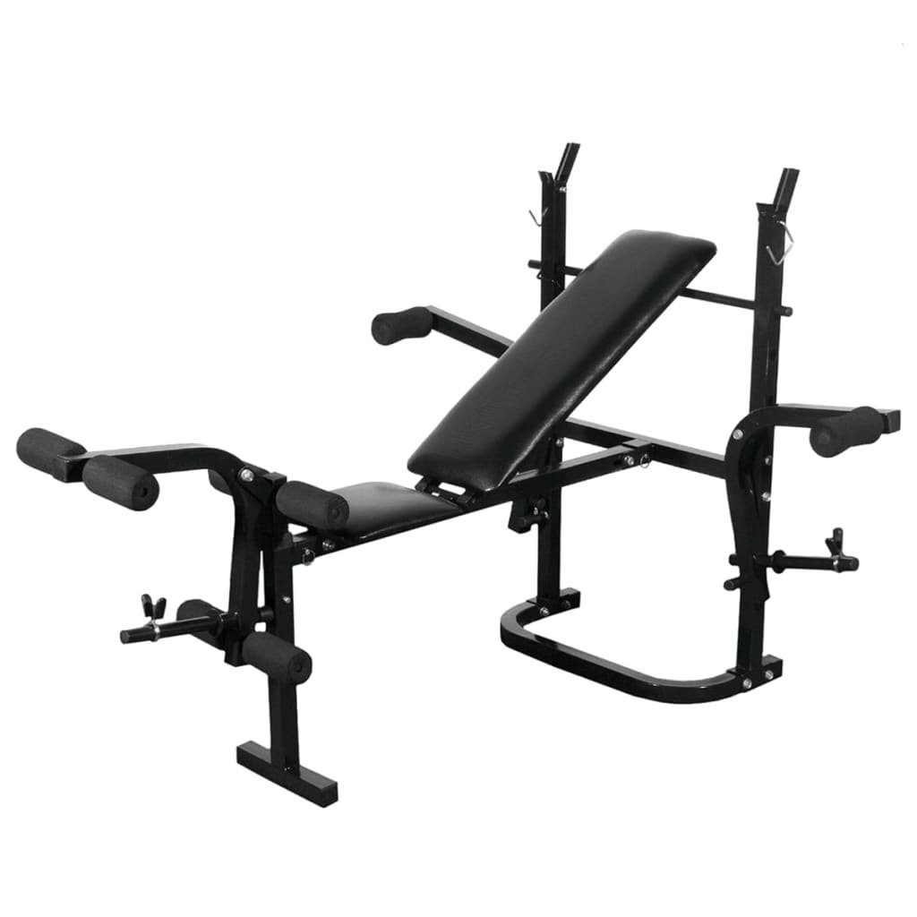 vidaXL Hantelbank Hantelbank mit Ablage, Langhantel und Kurzhantel-Set 30,5 kg