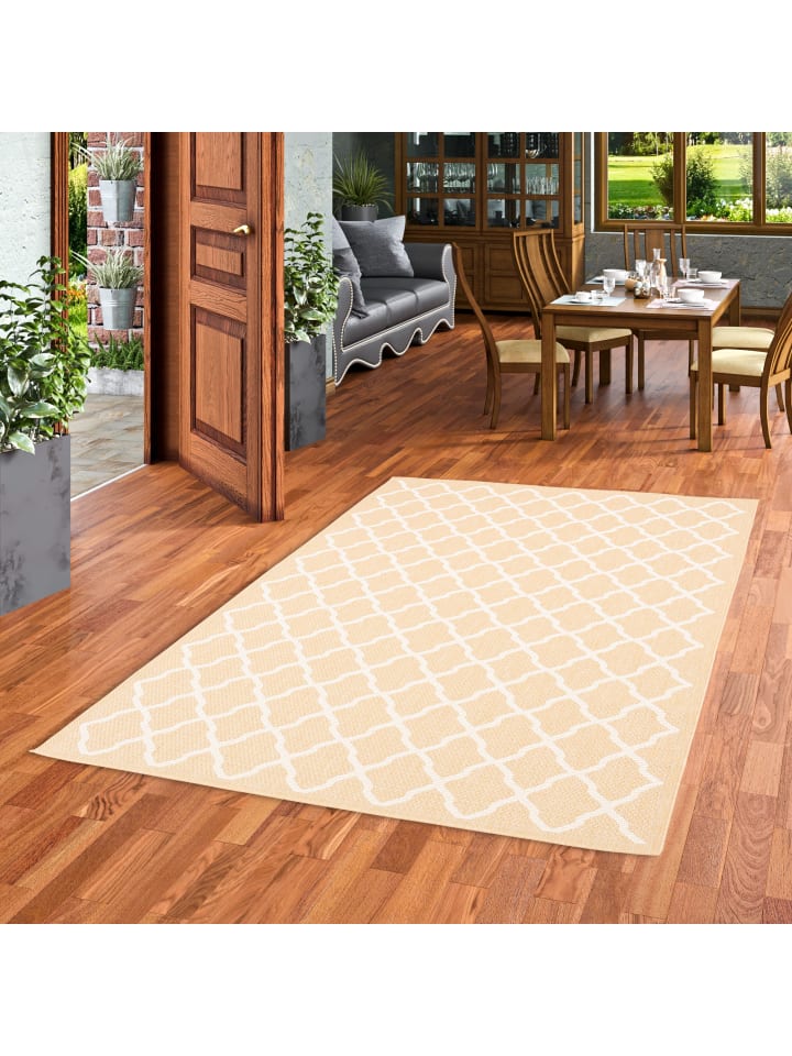Pergamon In & Outdoor Teppich Flachgewebe Valencia Modern in Honig günstig kaufen