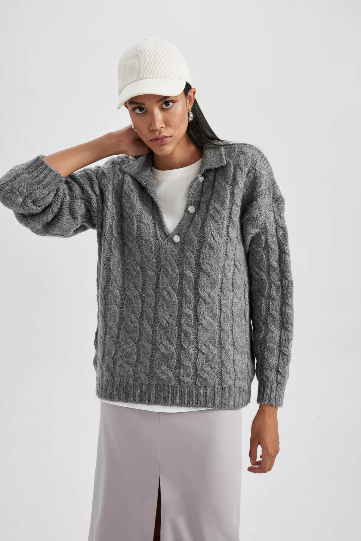 DeFacto  Pullover mit Rollkragen und lockerem Schnitt B3020ax23wn