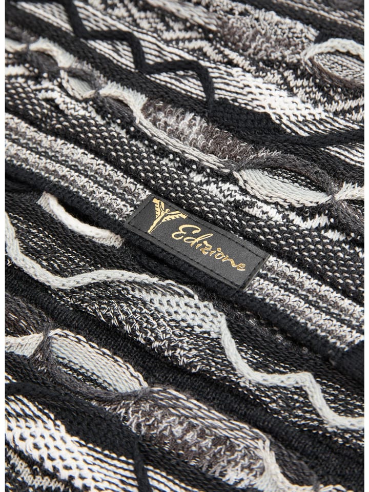 Carlo Colucci Strickschal Corapi in Schwarz / Grau günstig kaufen onesize