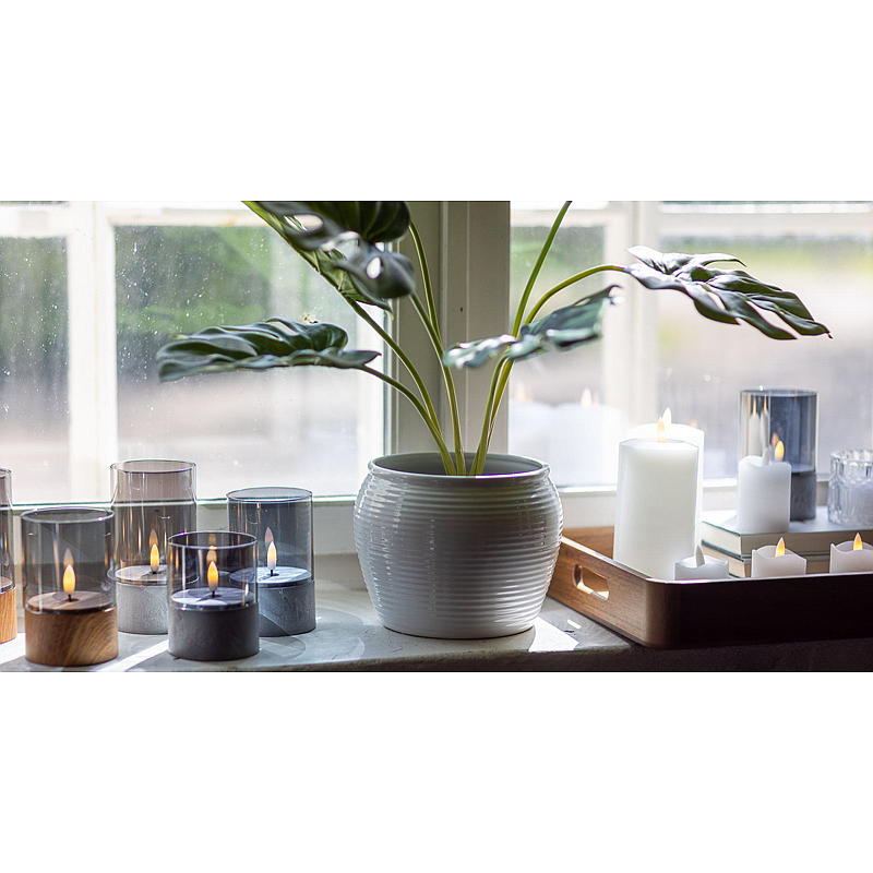 Vie Selected Ledlys 3 stk m/sotet glass Wood Base