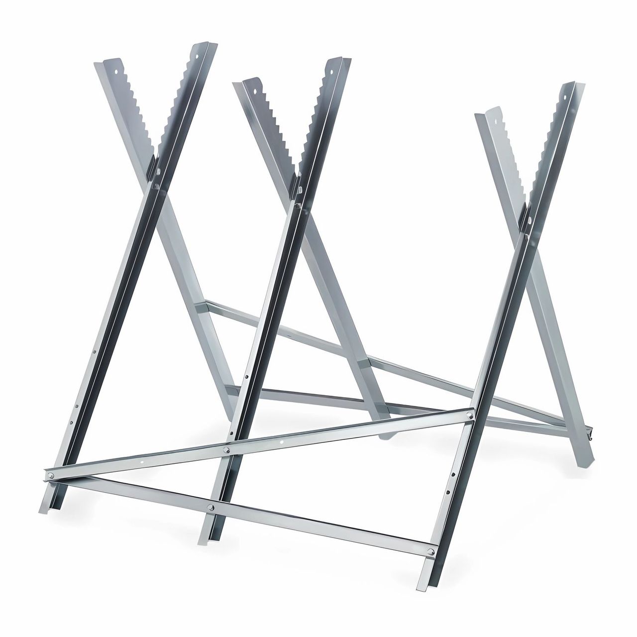 TroniTechnik GARMIO® Sägebock Holzsägebock klappbar, silber 150kg, verzinkt zusammenklappbar