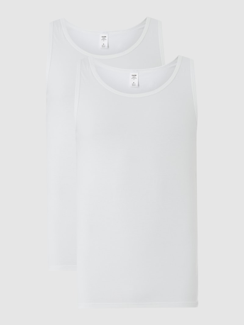 Tanktop mit Stretch-Anteil im 2er-Pack in weiß