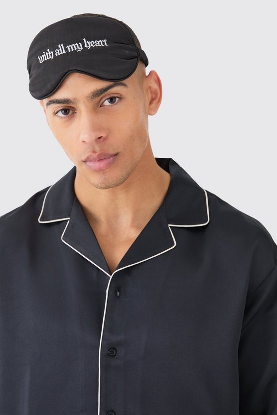 Satin Paspeln Hemd & Loungewear Shorts Set