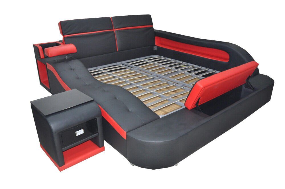 JVmoebel Bett Doppel Design Bett Betten 140x200 Multifunktion Neu LB8840 sofort (1-tlg)