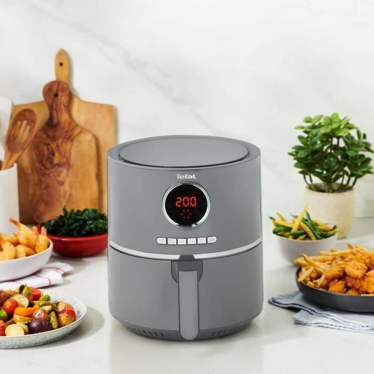 Tefal Fritteuse Airfryer Heißluft Fritteuse Tefal EY111B15 Grau 1400 W 4,2 L