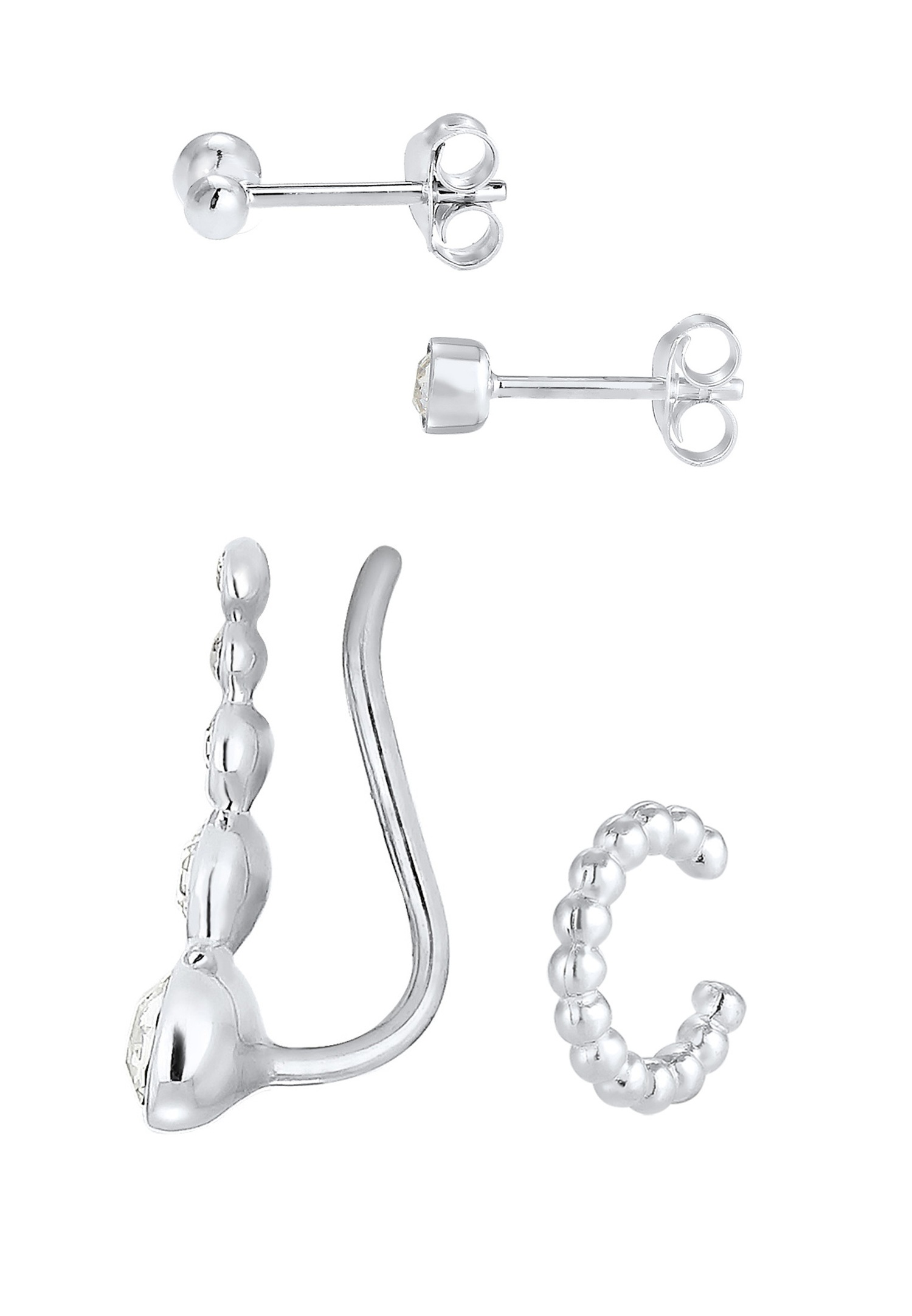 Orecchini a clip Elli con cristalli - Argento 925/1000