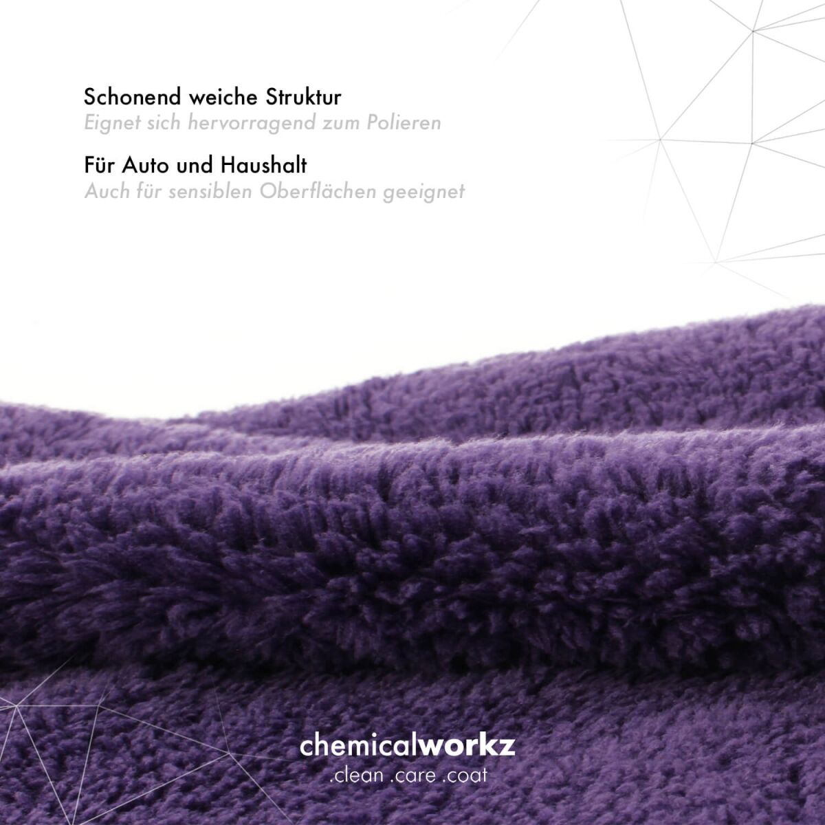 chemicalworkz Edgeless Soft Touch Towel 500GSM Violett Poliertuch 40×40cm